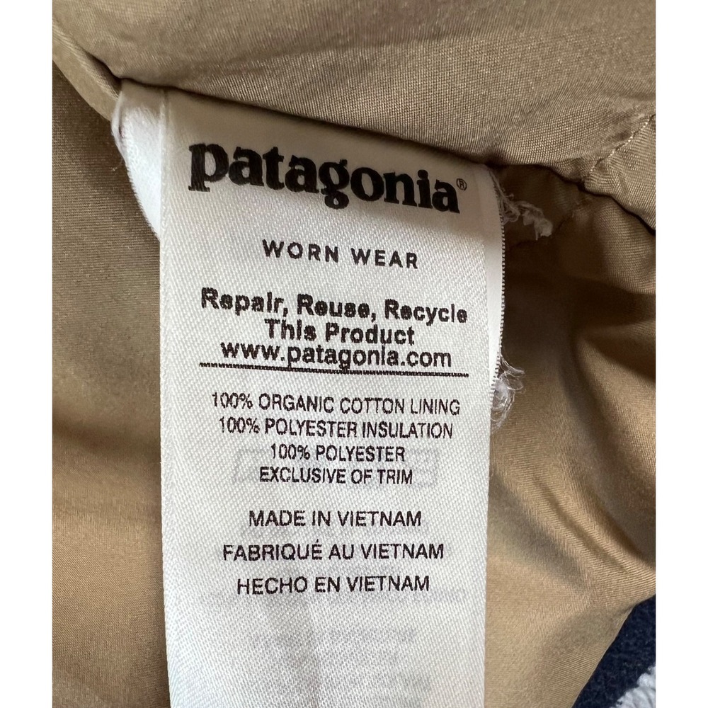 Patagonia Insulated Fjord Flannel Jacket Mens Large Navy Blue Shacket 27640 - Picture 9 of 11
